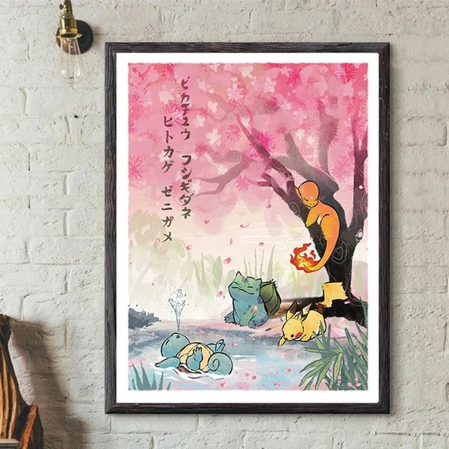🖼️ Toile Pokémon – Fan Art Japonais Époustouflant