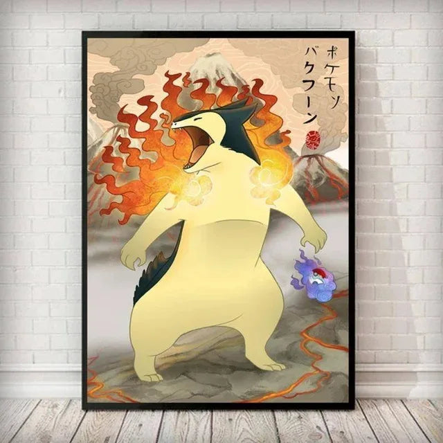 🖼️ Toile Pokémon – Fan Art Japonais Époustouflant